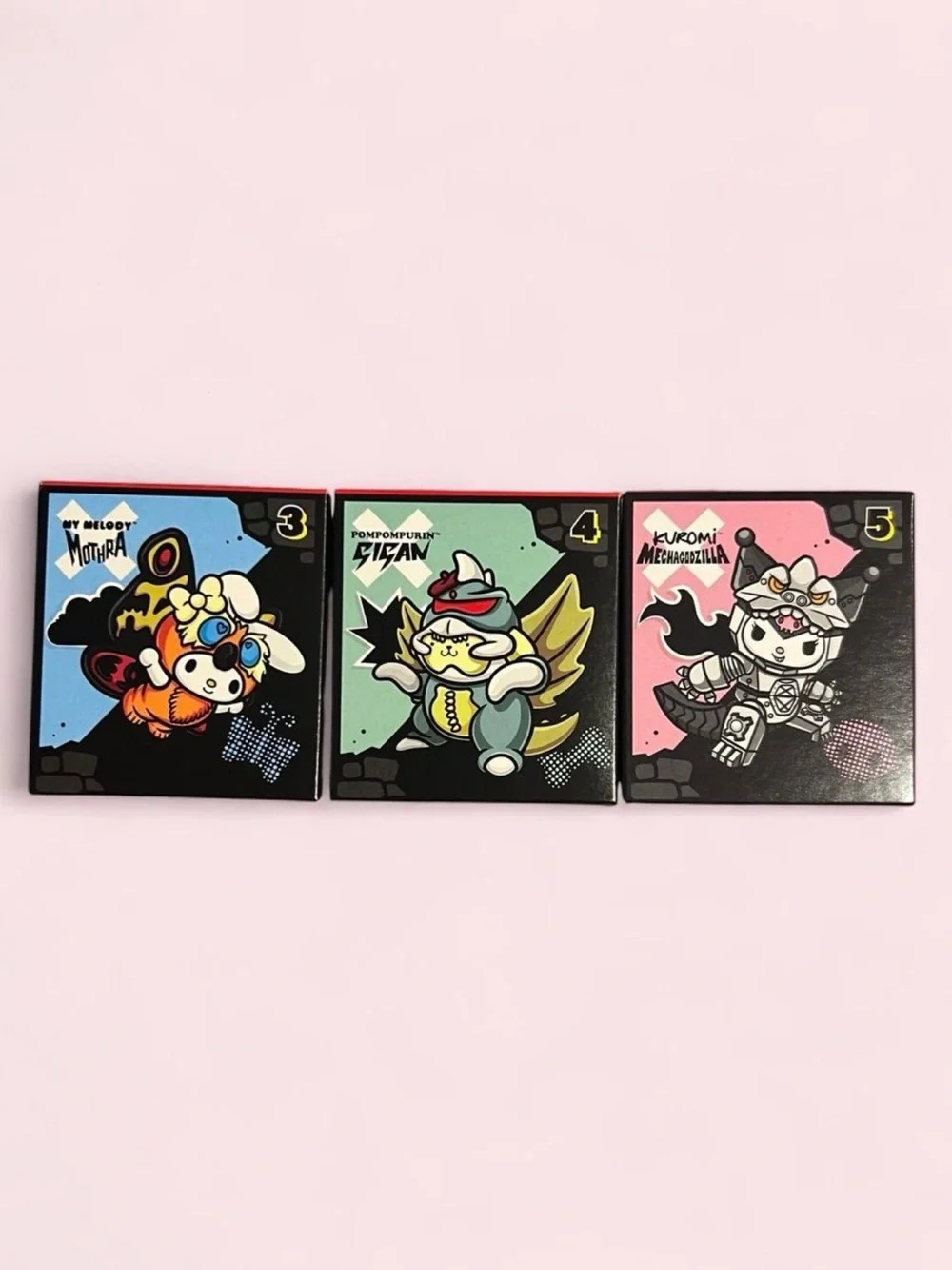 McDonalds Hello Kitty x Godzilla My Melody Pompompurin Kuromi 3 Pack